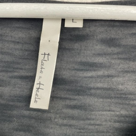 FLATS AND HEELS Womens L Black Boho Wood Bead Applique Flowy Semi Sheer Top - Picture 4 of 9